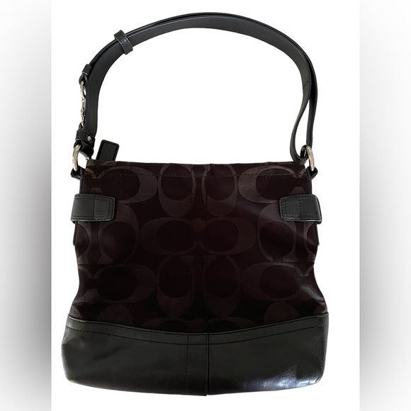 COACH Black Signature Chain Hobo Crossbody - Picture 9 of 9